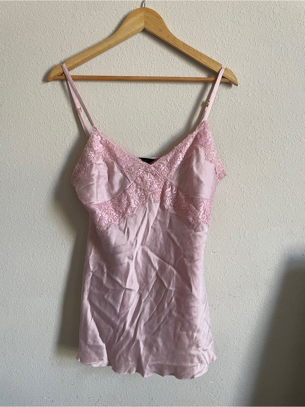 Gorgeous Express RARE Vintage Y2K Silk Lace Babydoll Pink Cami